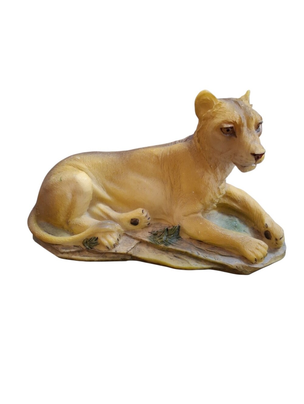 Vintage Greenbrier International Yellow Lioness Figurine Home Art Sculpture
